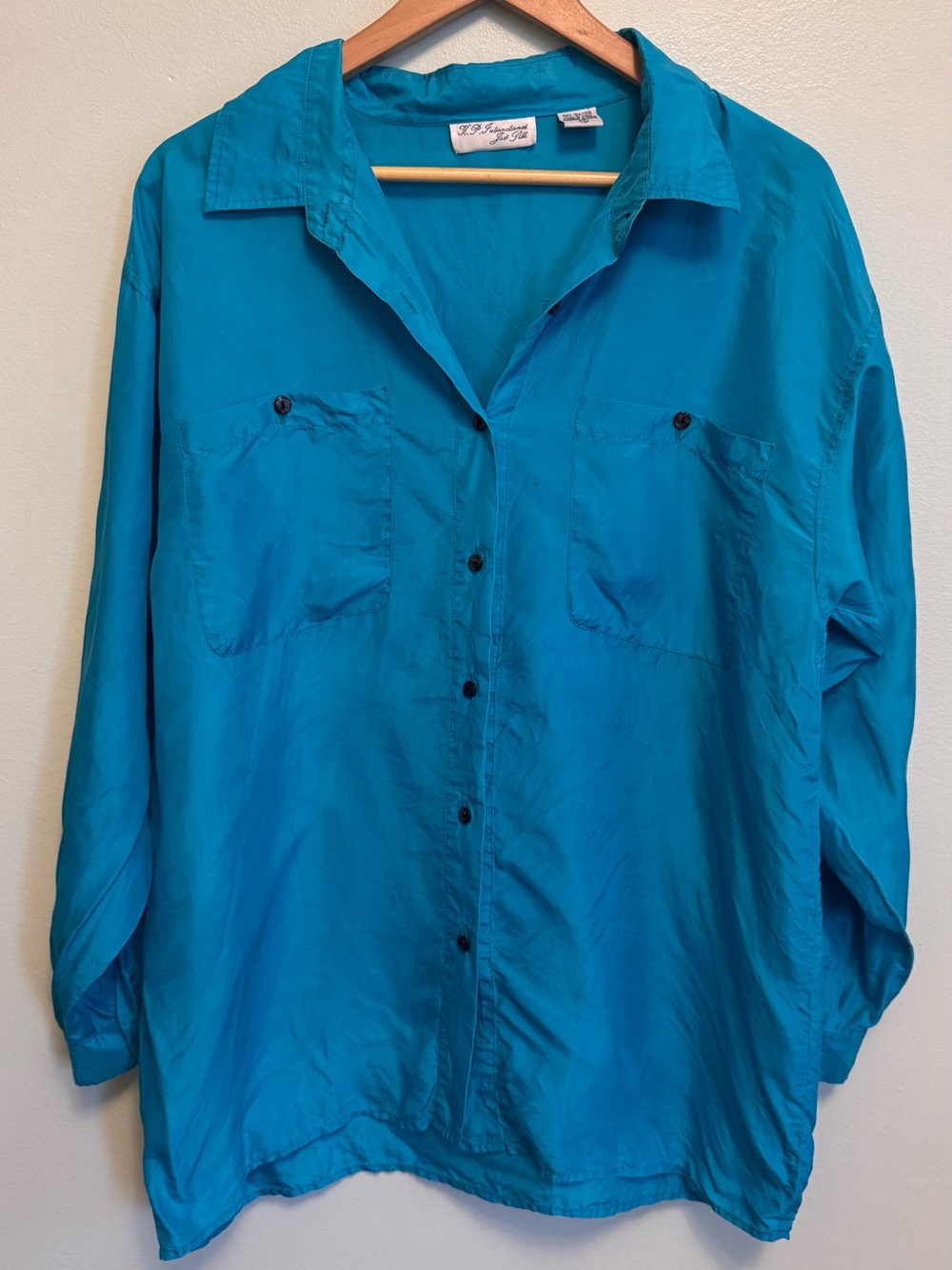 L.L. Bean Teal Button-Front Women's Blouse